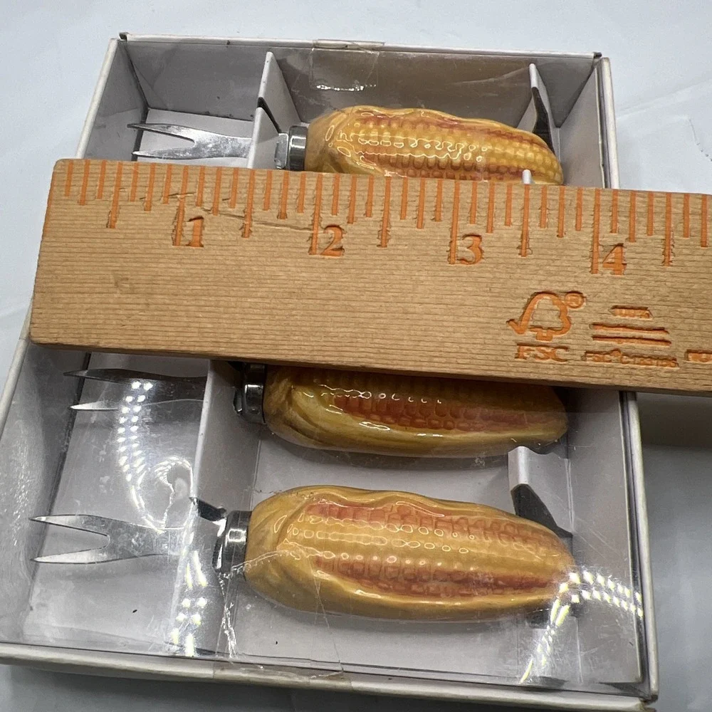 Vintage The Cooks Bazaar Earthenware Corn Picks Set 4 Younkers Tuesday Morning